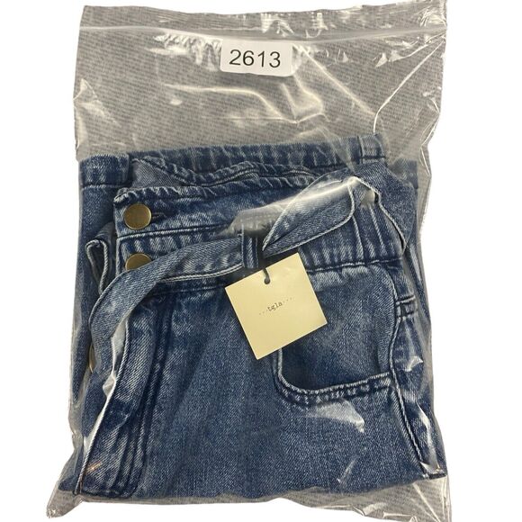 Tgla Denim Blue Jean Casual Belted Mini Skirt Francesca's Collection Small - Picture 9 of 9